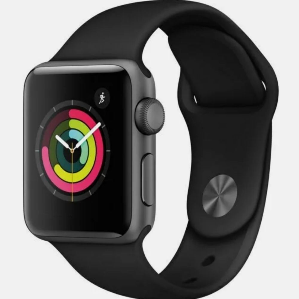 Apple Watch Series 3 (GPS) 38mm Space Gray Aluminum Case with Black Sport Band